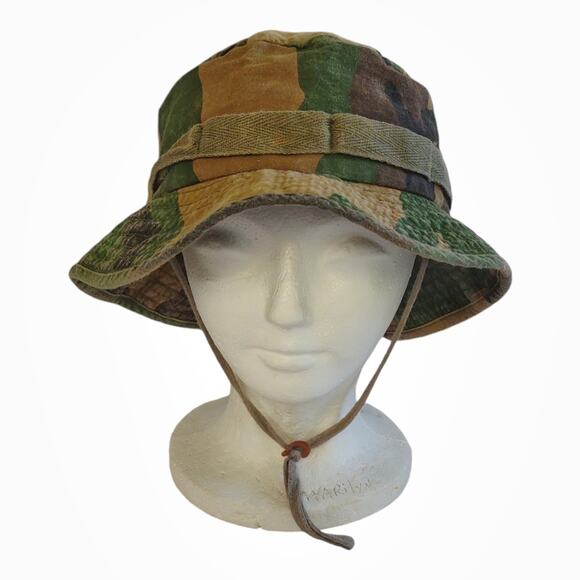 Vintage Camouflage Fishing Hunting Hat Cotton Adjustable Unisex Outdoors Costume - Picture 2 of 8